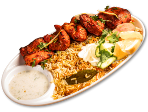 BBQ Fish Tikka Rice Platter (5 pcs)